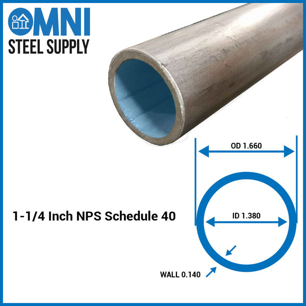 Steel Pipe 1-1/4" Sch 10 ( 1.660 OD x 1.442 ID)
